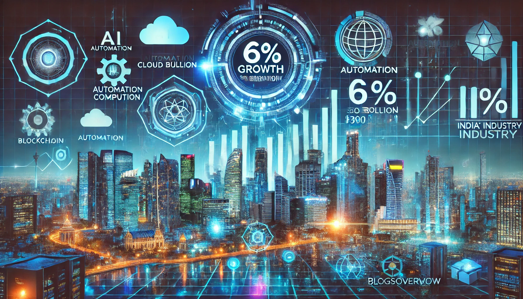 Graph showing India’s IT industry growth projections